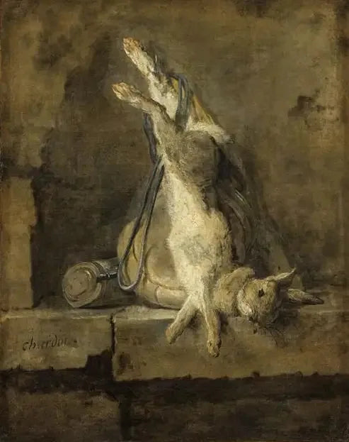 Conejo muerto y equipo de caza - Jean Simeón Chardin