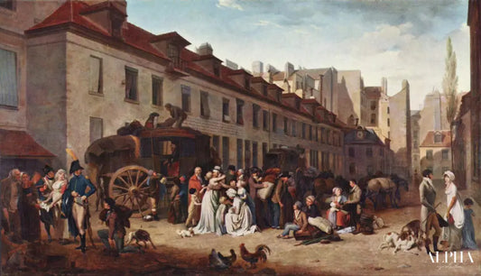 L'arrivée de la diligence - Louis Boilly - Reproductions de tableaux et peintures haut de gamme