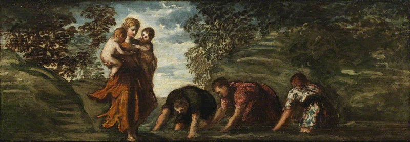 Latón cambiando a los campesinos licios en ranas - Jacopo Tintoretto