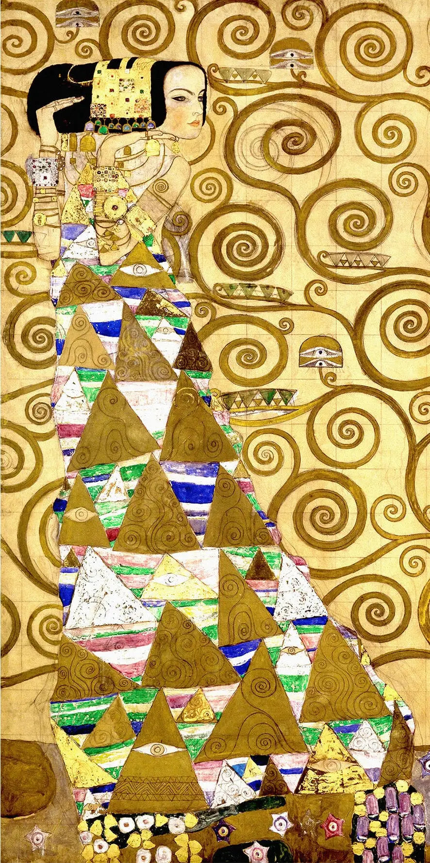 Reproduction du tableau « L'Attente - Gustav Klimt » par Alpha Reproduction en peinture à l’huile