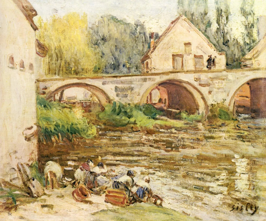 Lavanderas en Moret - Alfred Sisley