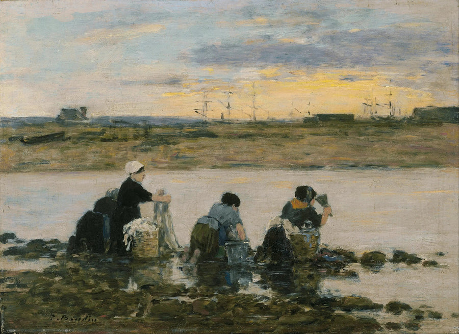 Lavanderas junto al río - Eugène Boudin