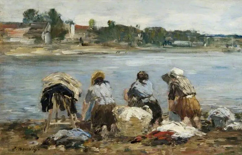 Lavanderas junto al río Touques - Eugène Boudin