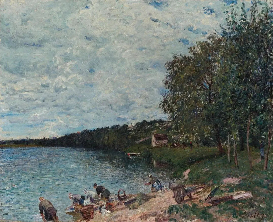 Lavanderas cerca de Champagne - Alfred Sisley