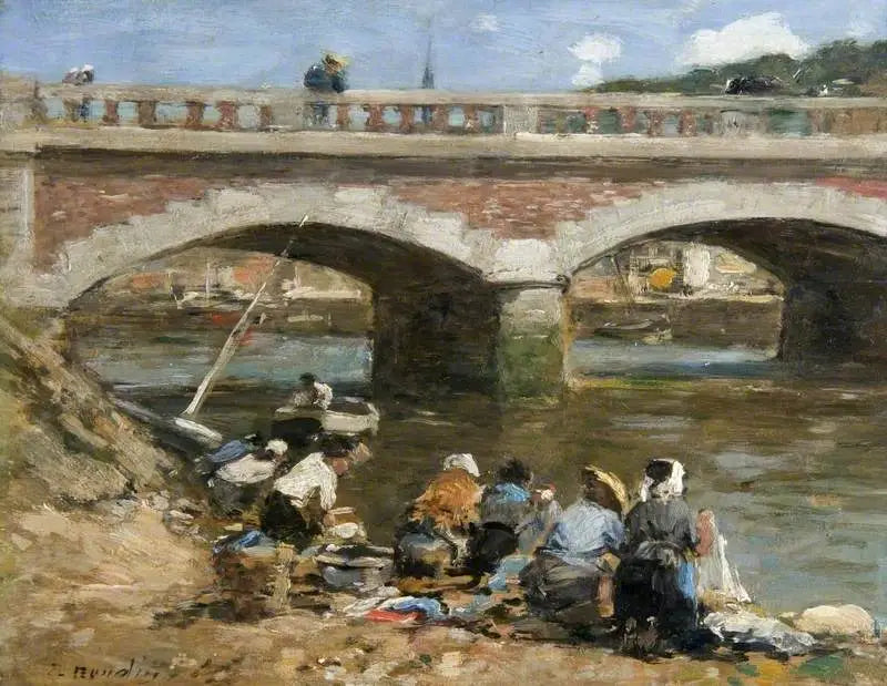 Lavanderas en las orillas de la Touques - Eugène Boudin