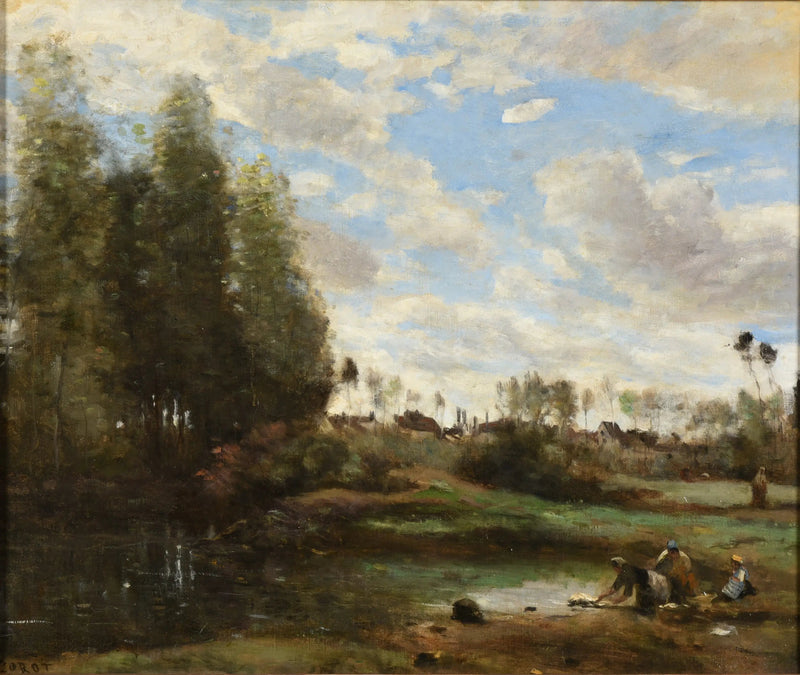 Lavadoras junto al agua - Jean-Baptiste Camille Corot