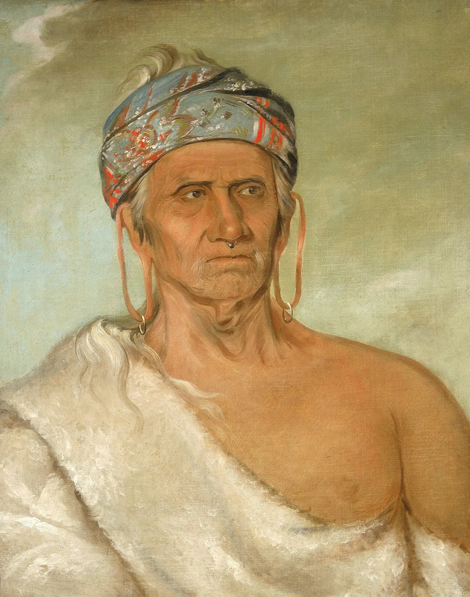 Lay-láw-she-kaw remonte la rivière un vieux chef - George Catlin - Alpha Reproduction