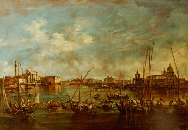 El Bacino di San Marco con las iglesias de San Giorgio Maggiore y Santa Maria della Salute, Venecia - Francesco Guardi