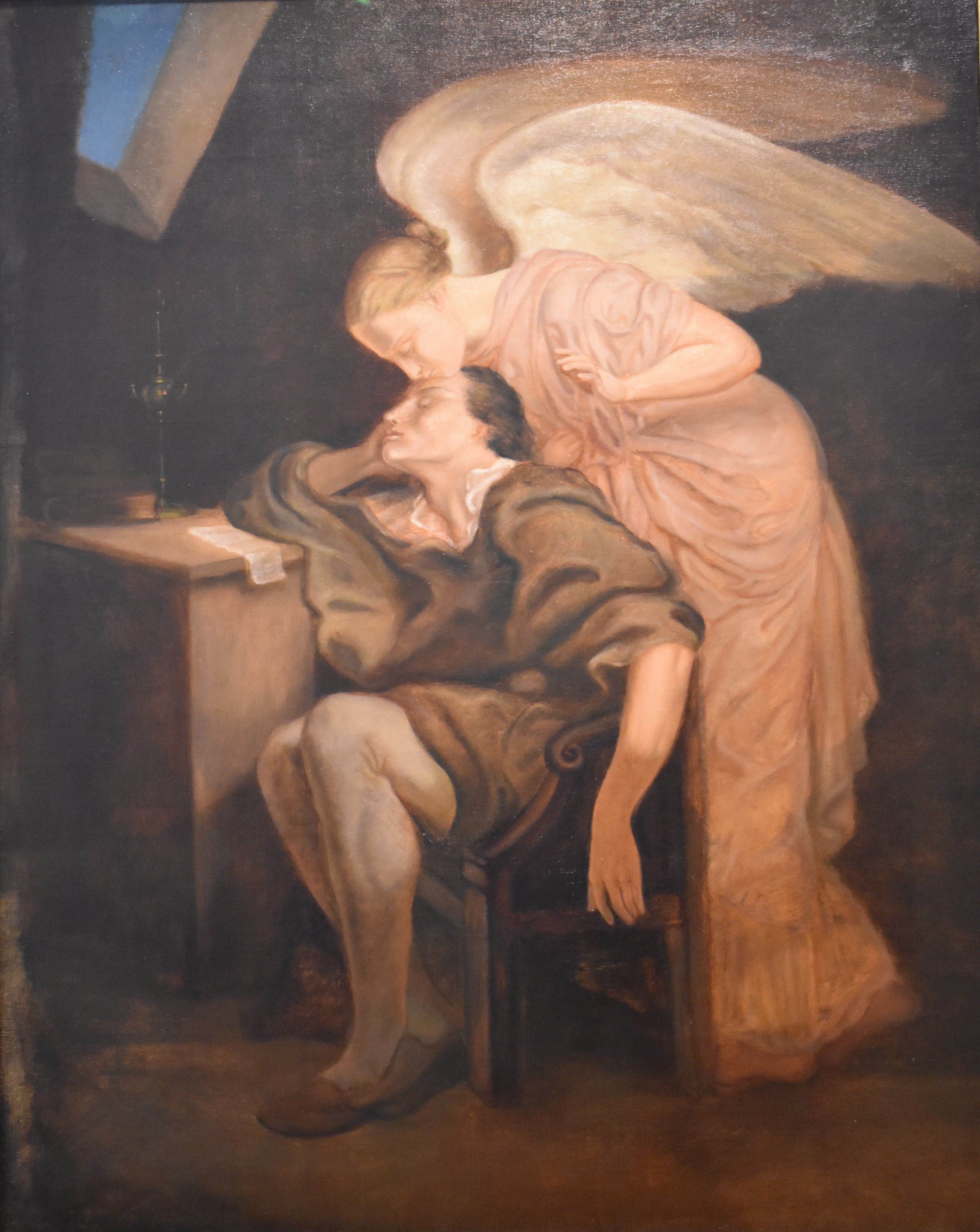 Reproduction du tableau « Le Baiser de la muse, d'après Frillié - Paul Cézanne » par Alpha Reproduction en peinture à l’huile