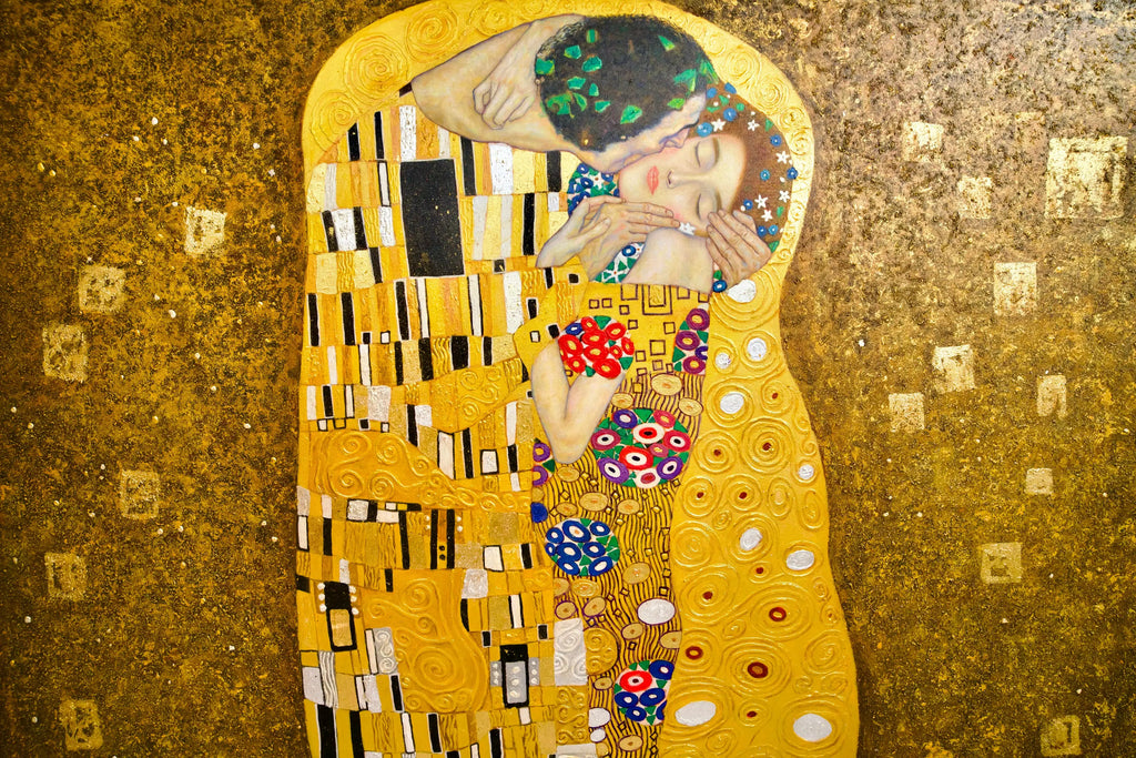 Le Baiser Réimaginé par Master Apollon | 200 x 200 cm Reproductions de tableaux à la peinture à l’huile