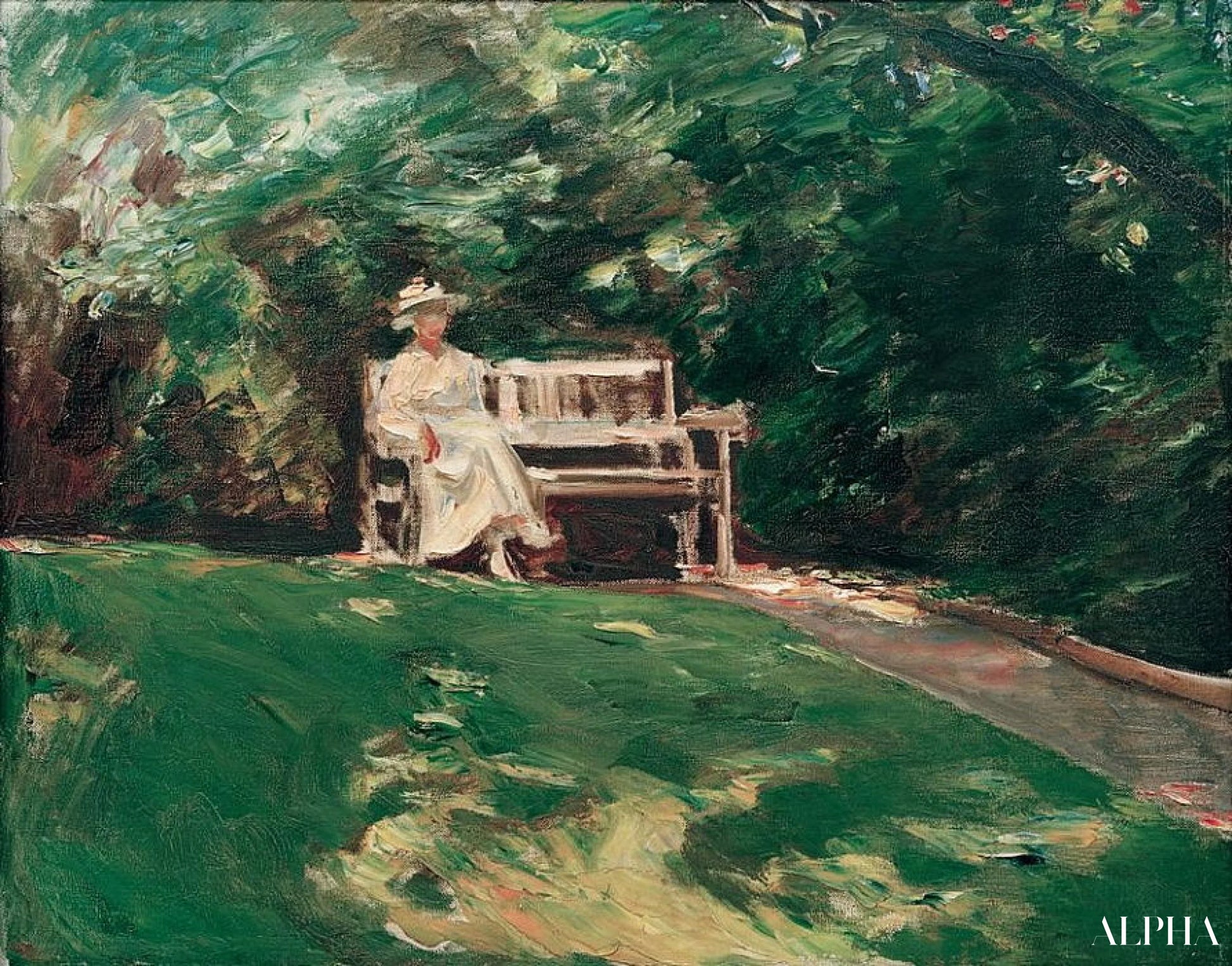Le banc de jardin - Max Liebermann - Reproductions de tableaux et peintures haut de gamme