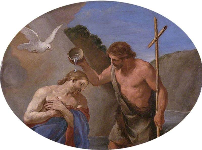 El bautismo de Cristo - Andrea Sacchi