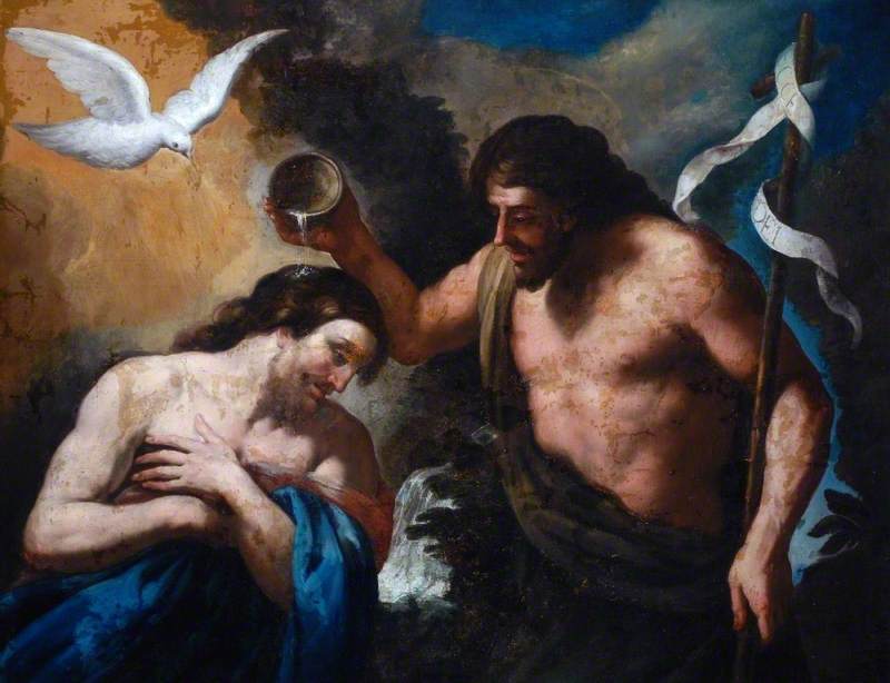 El bautismo de Cristo - Andrea Sacchi