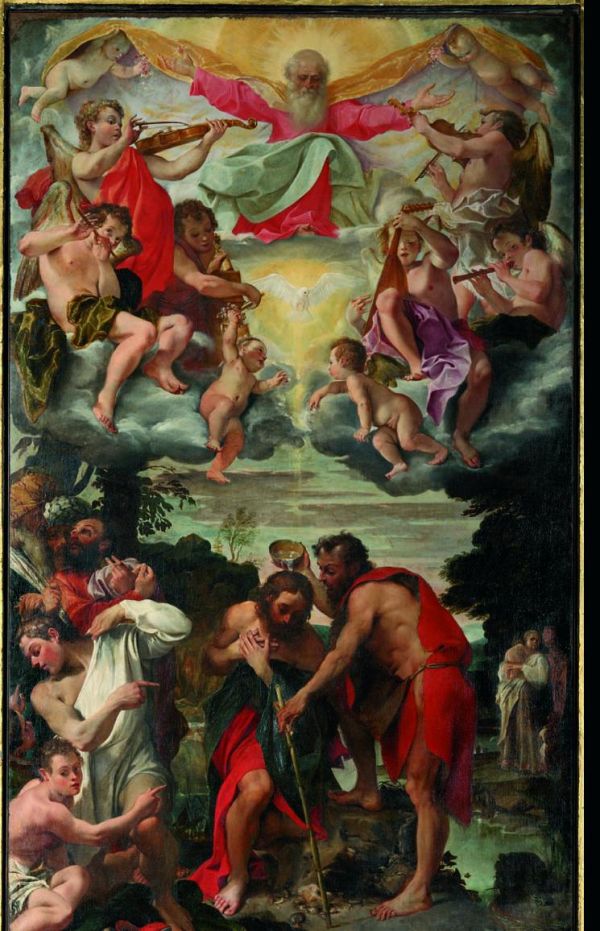 El Bautismo de Cristo - Annibale Carracci