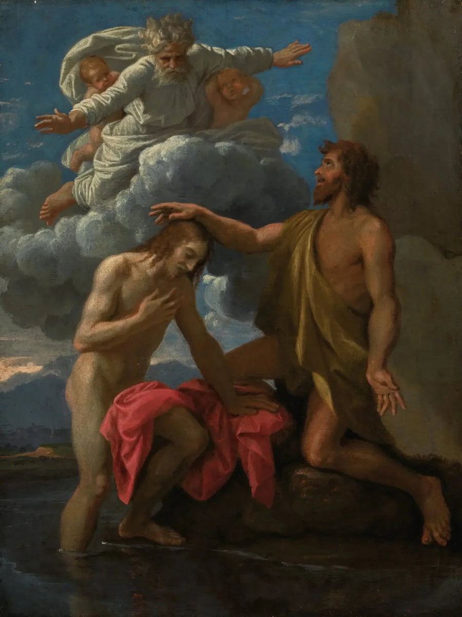 El Bautismo de Cristo - Nicolas Poussin