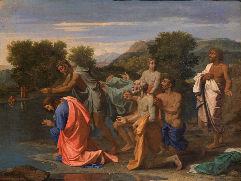 El Bautismo de Cristo - Nicolas Poussin