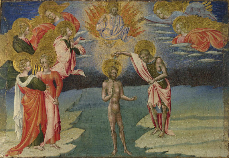 El Bautismo de Cristo: Panel de la Prédelle - Giovanni di Paolo