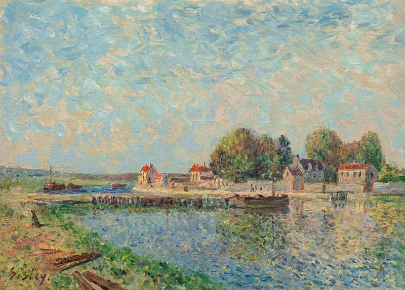 La presa en Saint-Mammès, canal du Loing - Alfred Sisley