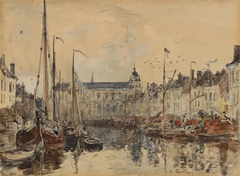 El Puerto del comercio en Bruselas - Eugène Boudin
