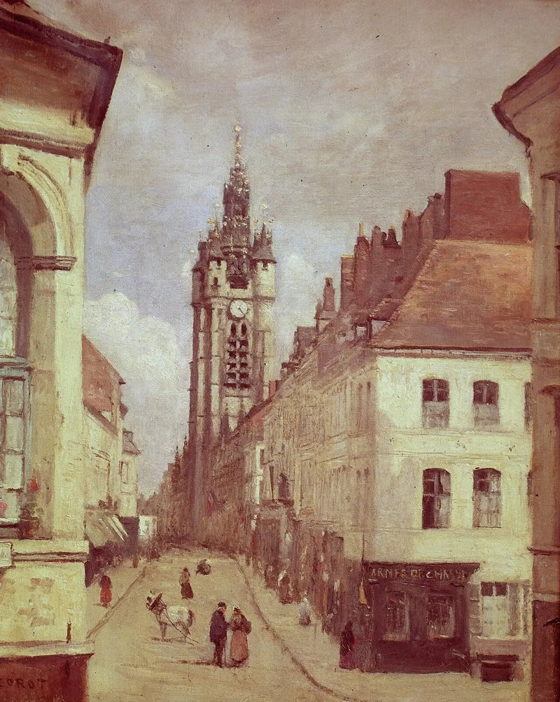 El campanario de Douai - Jean-Baptiste Camille Corot