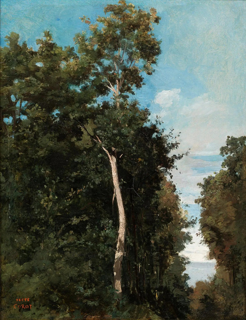 El Bosque en la Costa de la Gracia en Honfleur - Jean-Baptiste Camille Corot