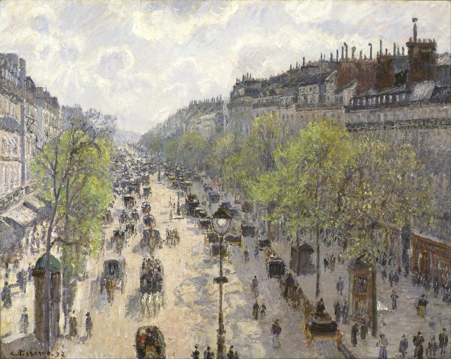 El Bulevar de Montmartre, mañana de primavera - Camille Pissarro