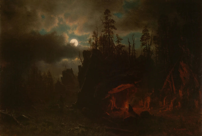 El campamento de los tramperos - Albert Bierstadt