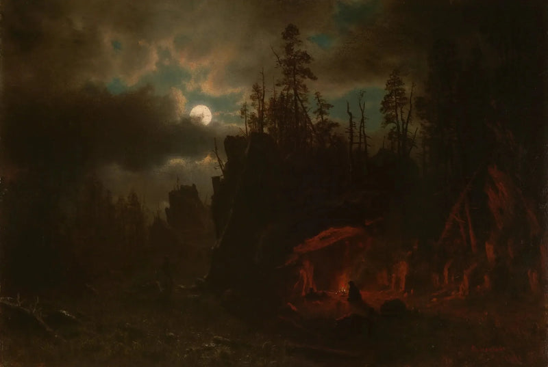 El campamento de los tramperos - Albert Bierstadt