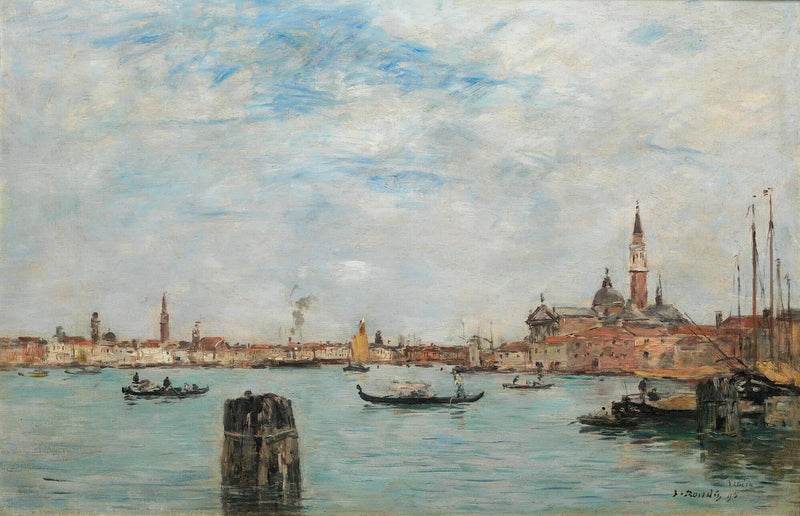 El canal de la Giudecca y San Giorgio Maggiore, Venecia - Eugène Boudin