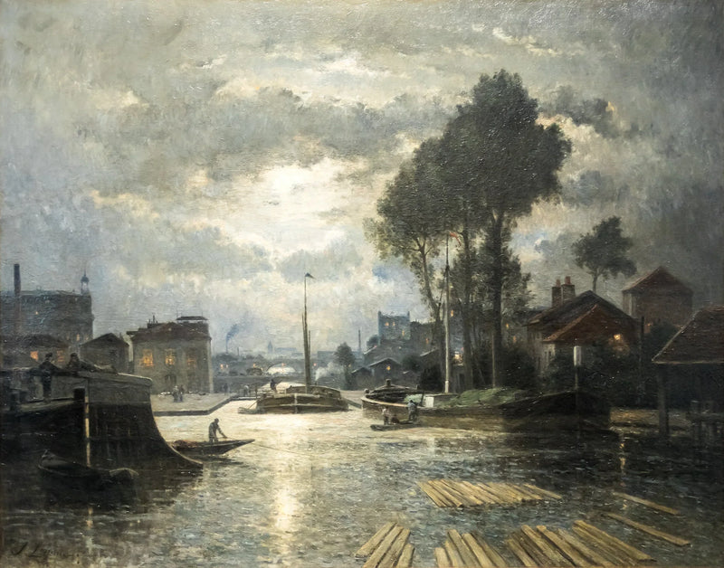 El canal Saint-Denis visto desde la darse de Metz, efecto de luna - Stanislas Lépine