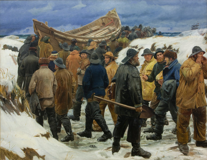 El bote salvavidas está atascado en las dunas - Michael Peter Ancher