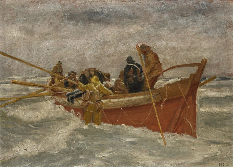 El bote salvavidas zarpa. Estudio. - Michael Peter Ancher