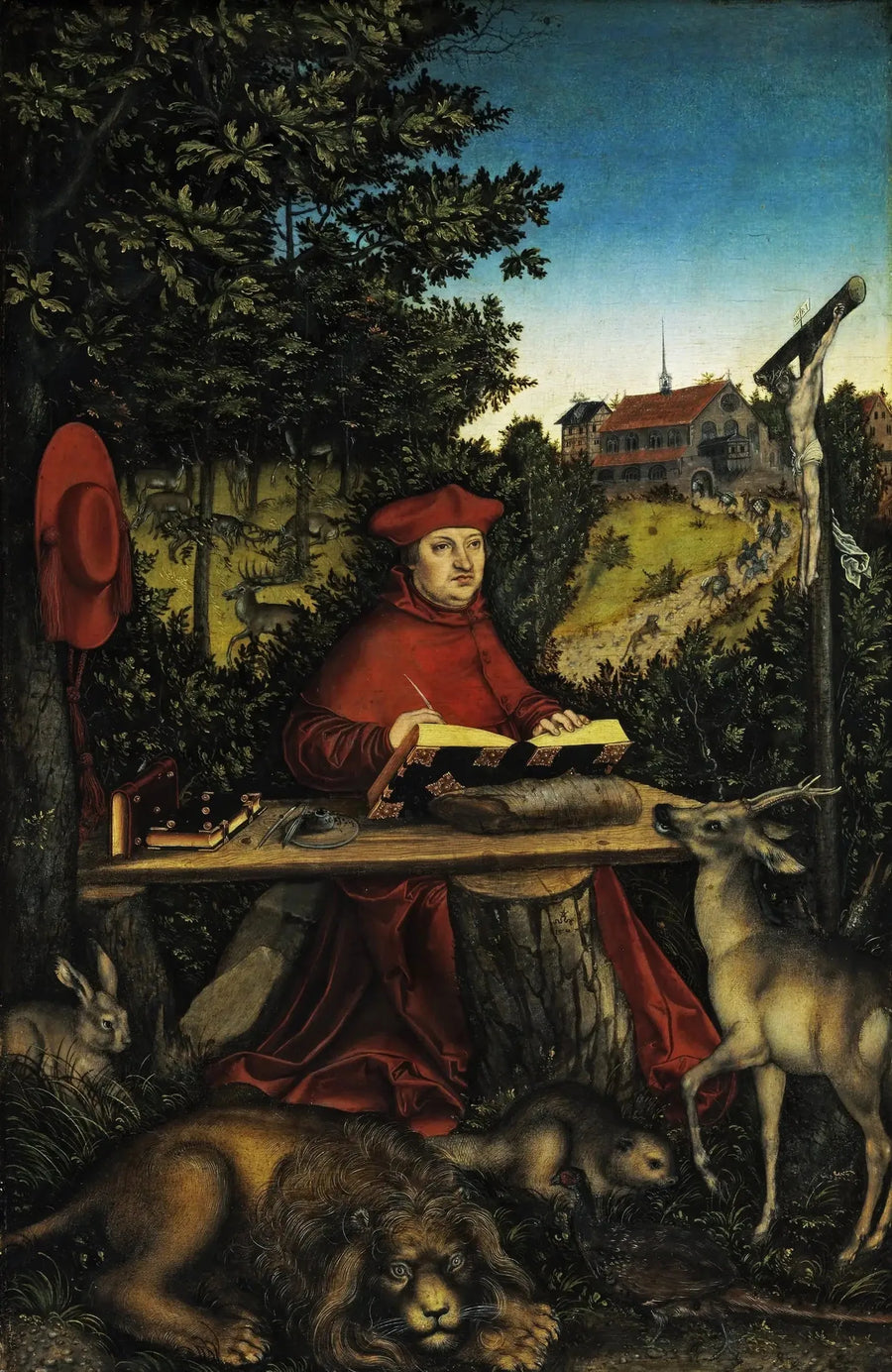 El cardenal Alberto de Brandeburgo (1490-1545) en el papel de San Jerónimo - Lucas Cranach el Viejo