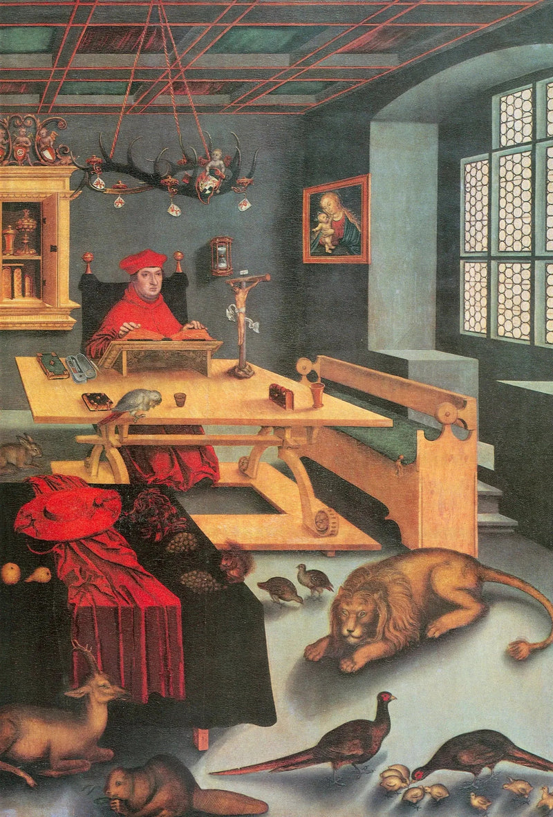 El cardenal Alberto de Brandeburgo en el papel de San Jerónimo - Lucas Cranach el Viejo