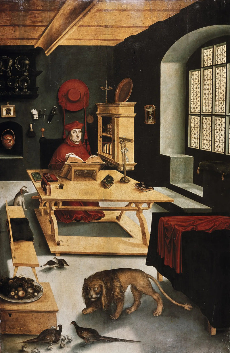 El cardenal Alberto de Brandenburg, arzobispo de Maguncia, representado como san Jerónimo en su estudio - Lucas Cranach el Viejo