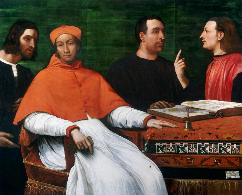 El cardenal Bandinello Sauli, su secretario y dos geógrafos - Sebastiano del Piombo