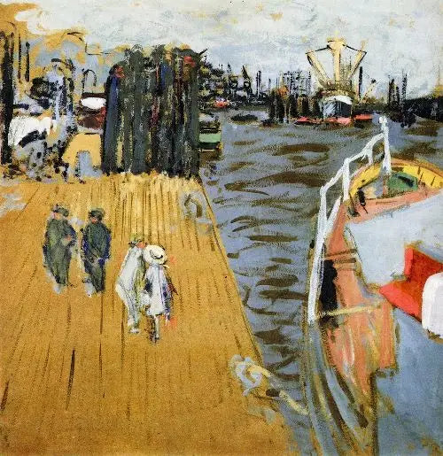 El muelle de carga en Hamburgo - Édouard Vuillard