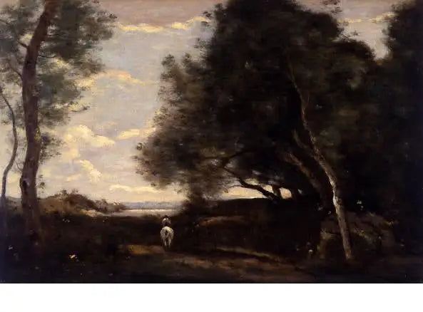 El jinete en el borde del bosque - Jean-Baptiste Camille Corot