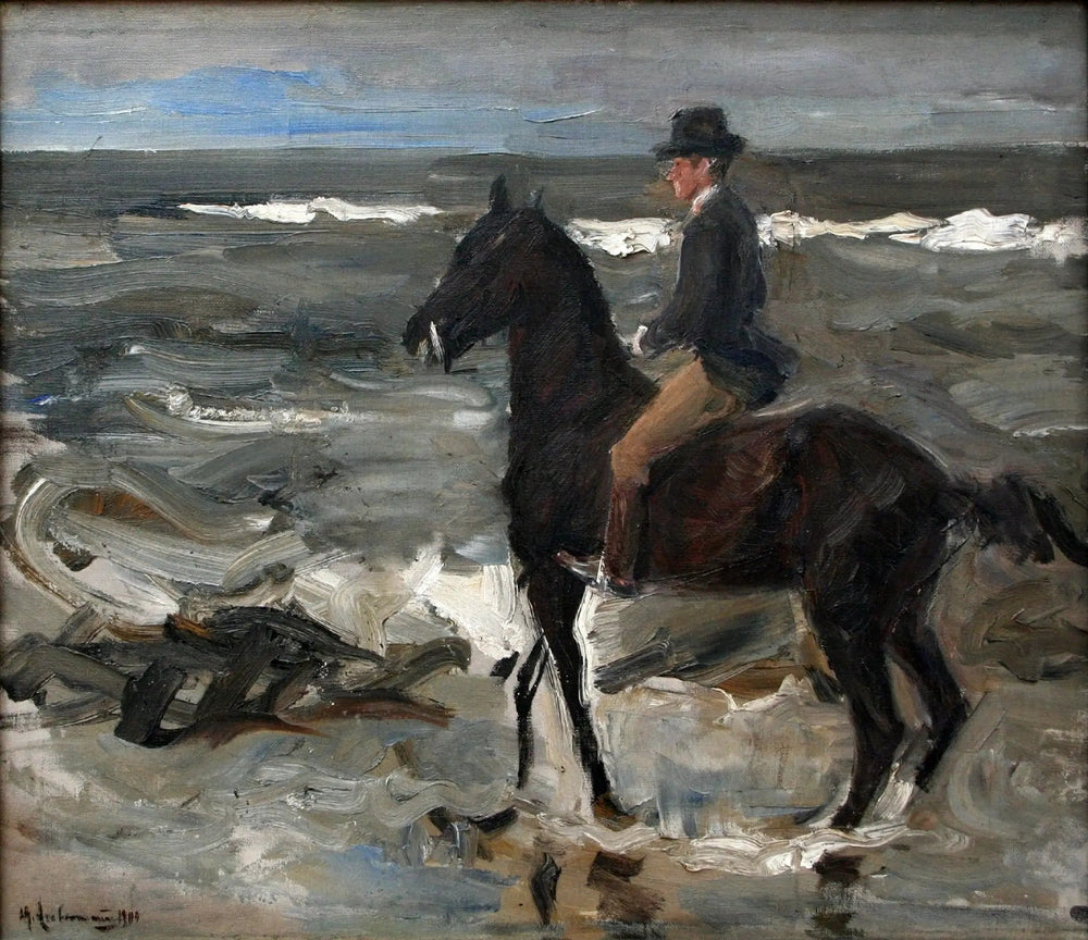 Le Cavalier sur la plage - Max Liebermann image 1 tableau peint à l’huile sur toile