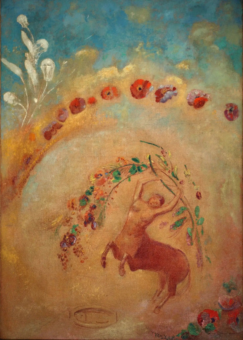 El Centauro con amapolas - Odilon Redon