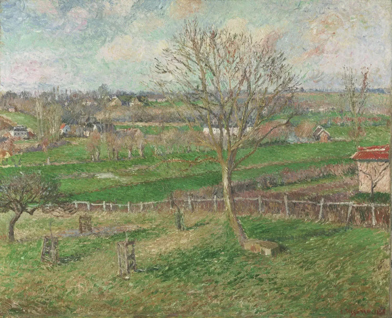 El Campo y la Gran Nogal en invierno, Eragny - Camille Pissarro