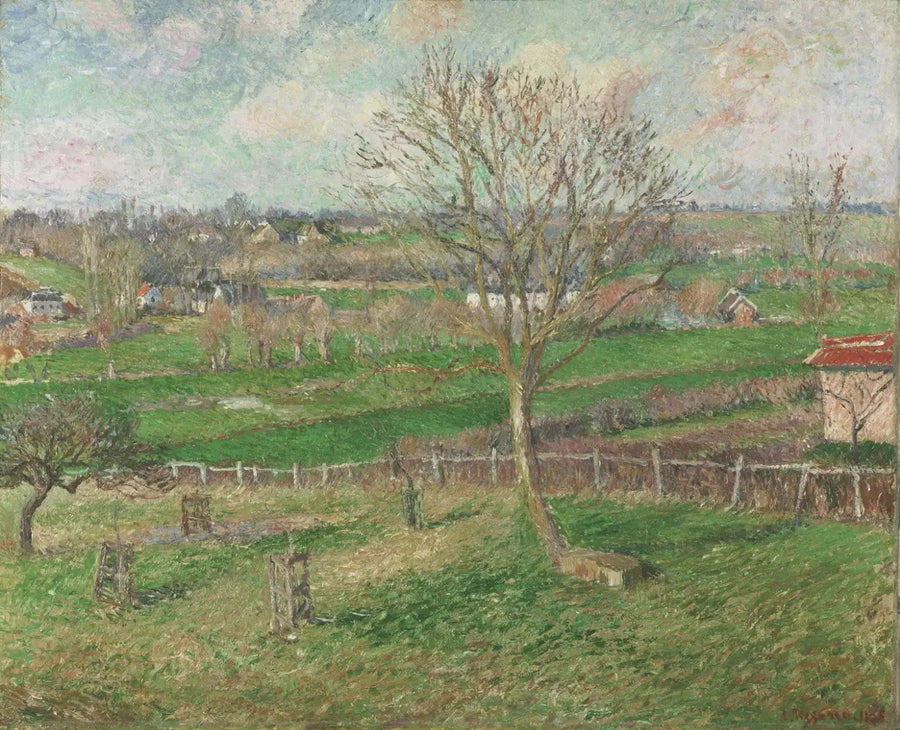 El Campo y la Gran Nogal en invierno, Eragny - Camille Pissarro