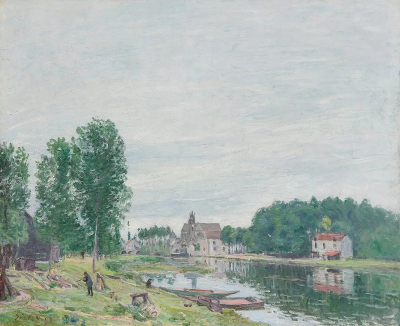 El astillero Matrat, Moret-Sur-Loing, tiempo lluvioso - Alfred Sisley