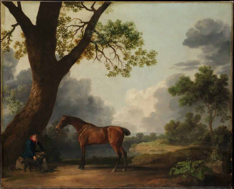El cazador del tercer duque de Dorset con un cochero y un perro - George Stubbs