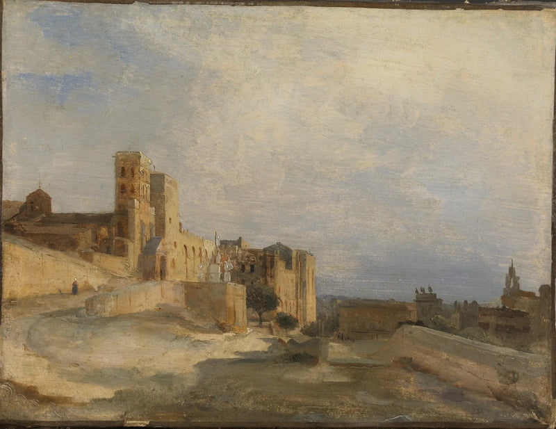 El castillo de los papas - Jean-Baptiste Camille Corot