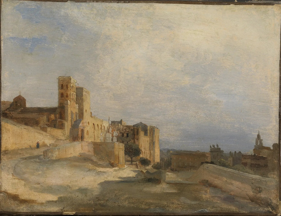 El castillo de los papas - Jean-Baptiste Camille Corot