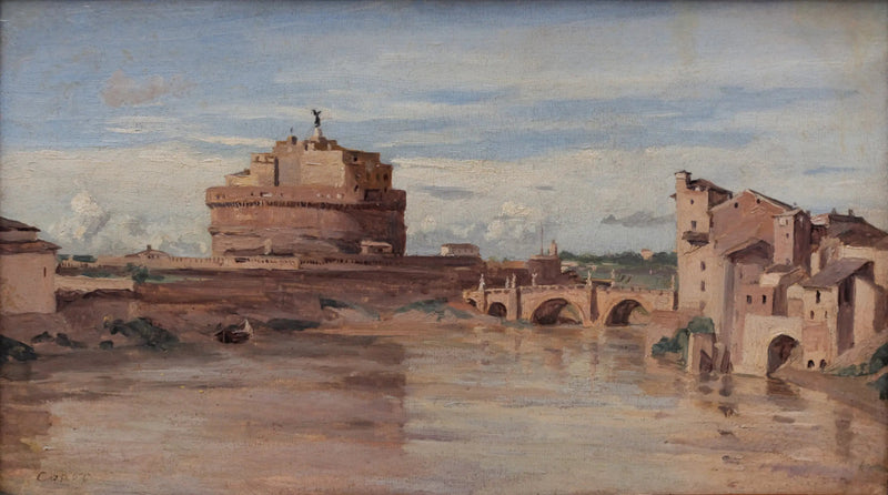 El Castillo de San Ángel y el Tíber, Roma - Jean-Baptiste Camille Corot