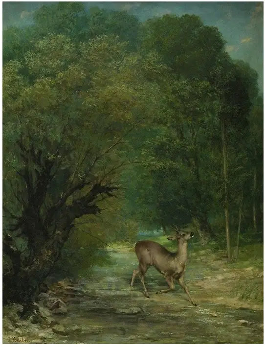 El ciervo cazado con escuchas, primavera - Gustave Courbet
