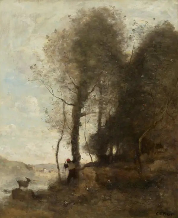 El cabrero en el borde del bosque - Jean-Baptiste Camille Corot