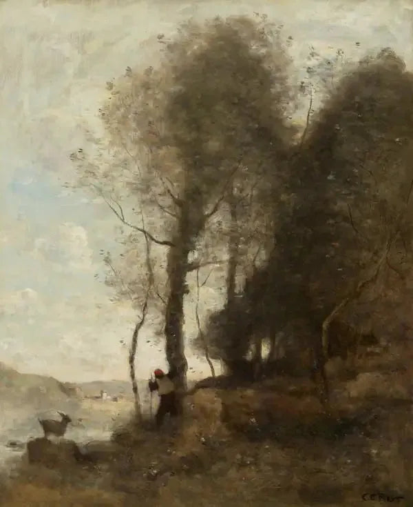 El cabrero en el borde del bosque - Jean-Baptiste Camille Corot